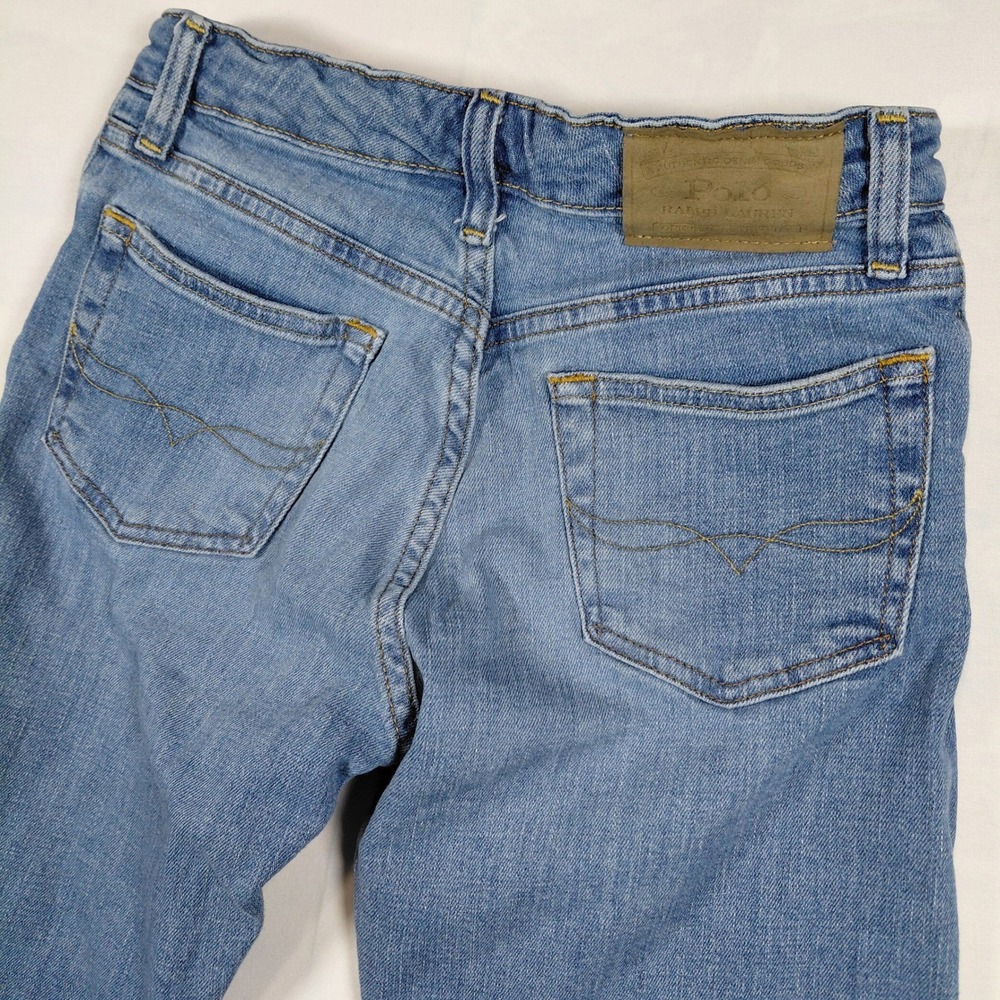 Polo Ralph Lauren Girls Jeans The Hampton Straight Light‎ Wash Denim Size 12